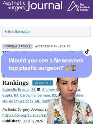 The Newsweek "Best Plastic Surgeons" List, and What a New Study Found About It